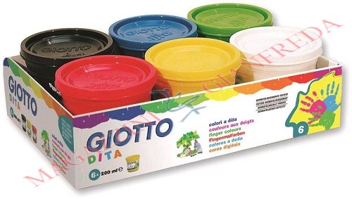 GIOTTO COLORI A DITA IN BARATTOLI DA ML 200